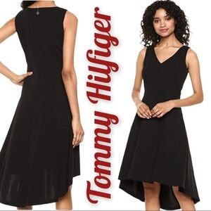 TOMMY HILFIGER Sleeveless High Low Fit & Flare Little Black Dress, Size‎ 4